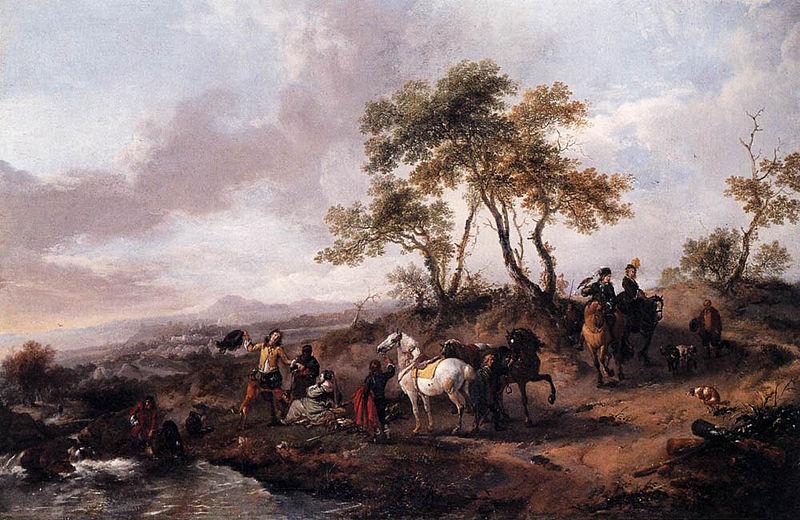 Philips Wouwerman Halt of the Hunting Party